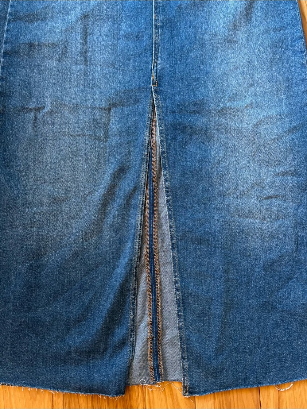 Anthropologie Pilcro The Madi Denim Strapless Front Slit Midi Dress - Picture 4 of 13